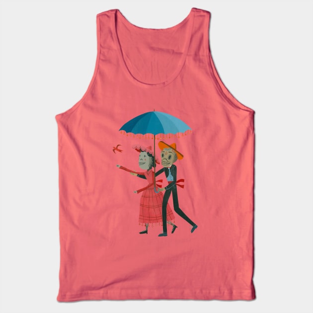 Calaveras Couple Tank Top by John Parra Art